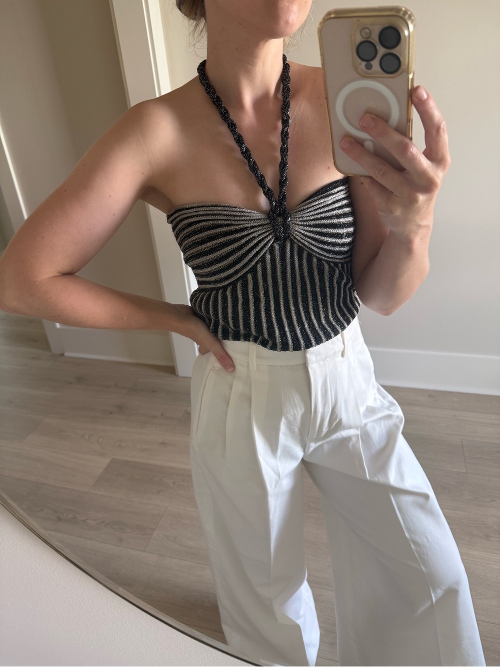 Missoni Black & Silver Shimmer Knit Halter Top US4